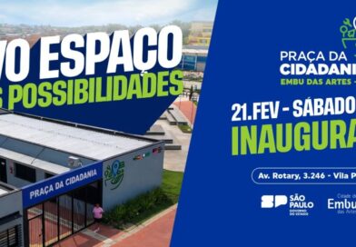 Praça da Cidadania: novo espaço para cursos, esporte e lazer será inaugurado no dia 21/2 em Embu das Artes