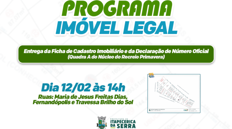 Itapecerica da Serra realiza a entrega do cadastro imobiliário e número oficial da Quadra A do Núcleo do Recreio Primavera
