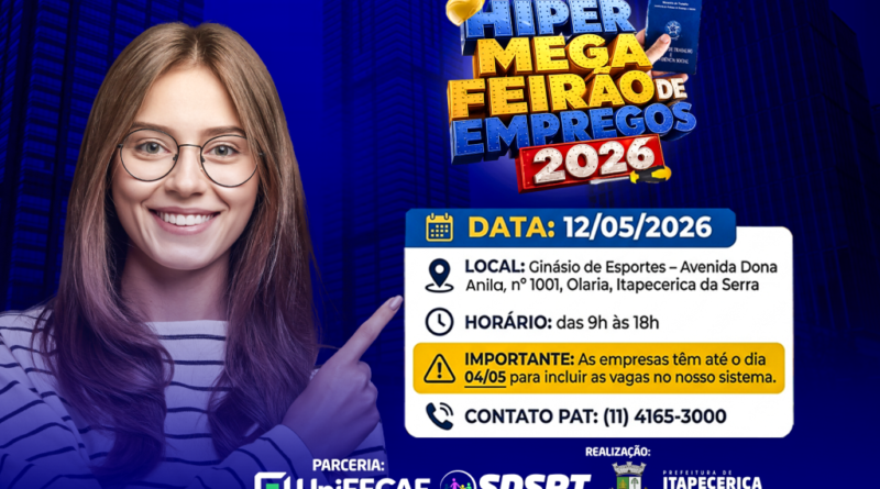 Itapecerica da Serra realiza Feirão de Empregos com mais de 10 mil vagas em maio