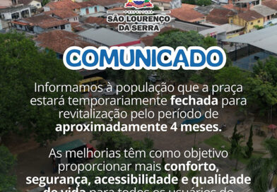 Prefeitura de São Lourenço da Serra interdita praça para obras de revitalização