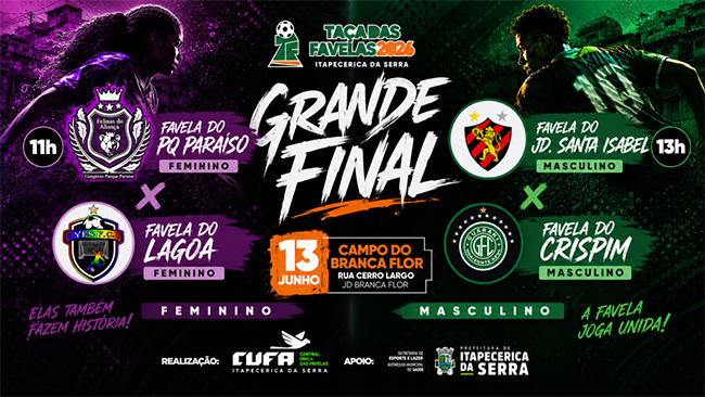 Taça das Favelas: finais da 5ª edição do campeonato em Itapecerica da Serra acontecem neste sábado no Jd. Branca Flor