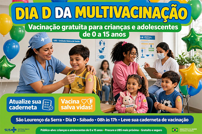 São Lourenço da Serra e região iniciam Campanha Nacional de Multivacinação para atualizar cadernetas